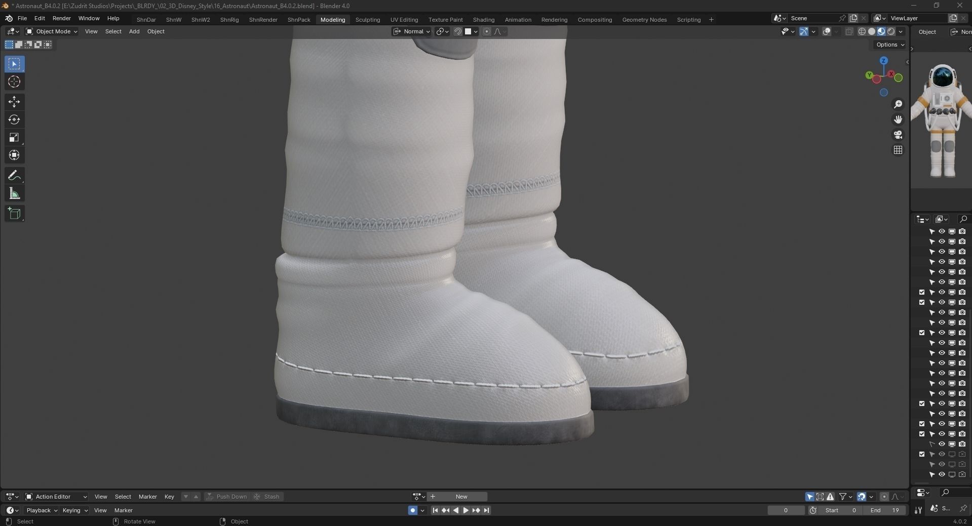 Cartoon Man Astronaut Spacesuit Cosmonaut Low-poly 3D model_21