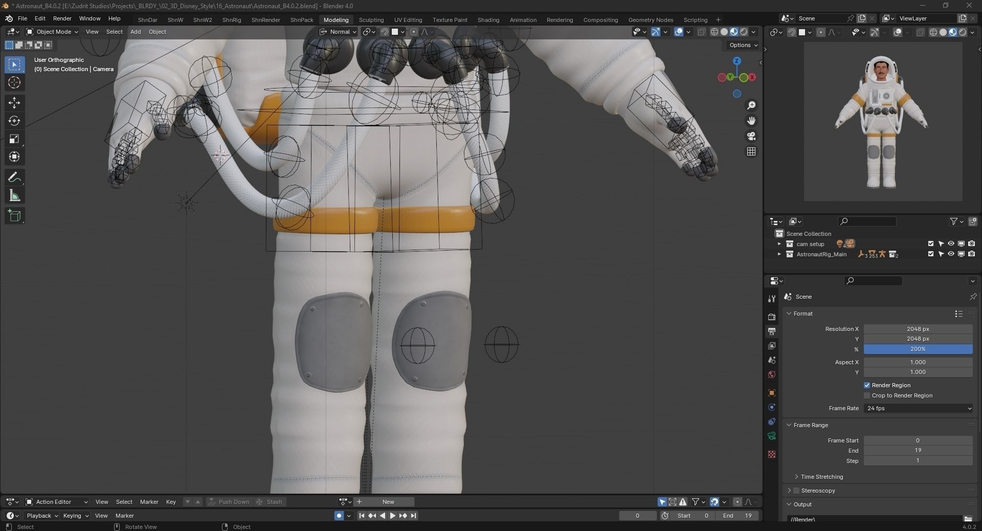 Cartoon Man Astronaut Spacesuit Cosmonaut Low-poly 3D model_27