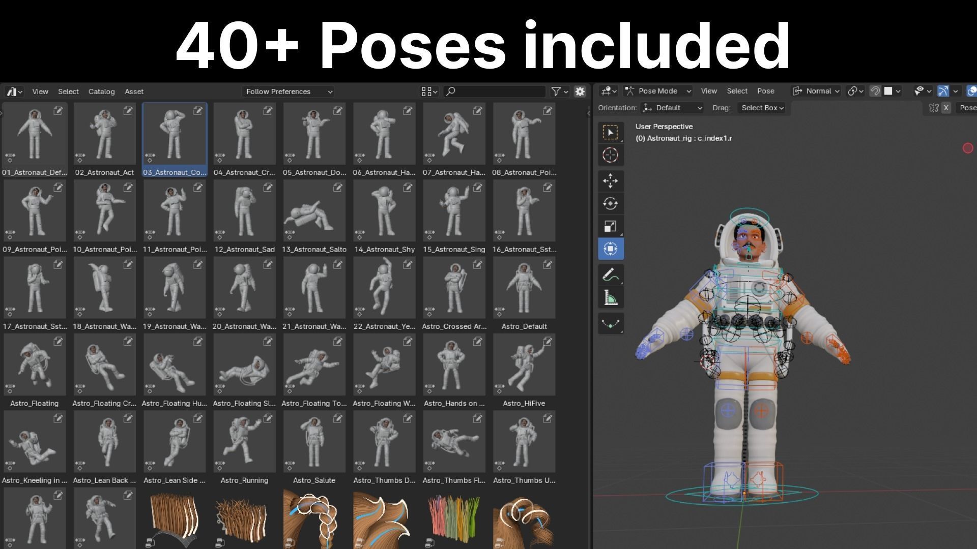 Cartoon Man Astronaut Spacesuit Cosmonaut Low-poly 3D model_3