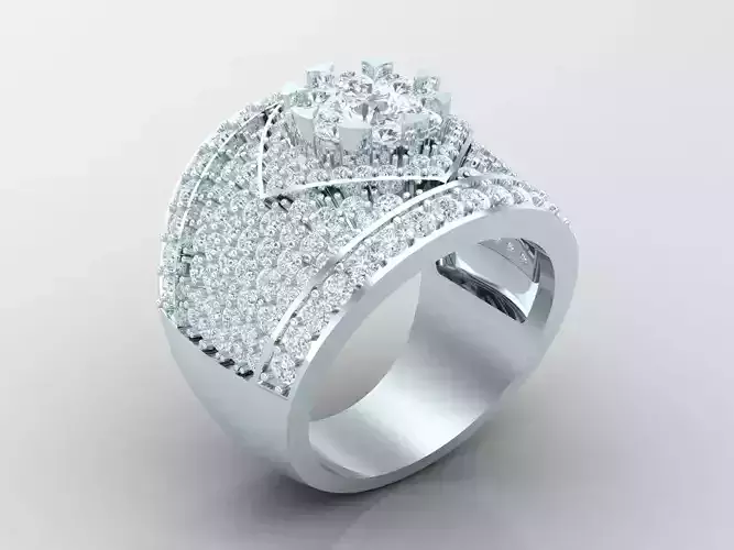 New Fashion Diamond Engagement Wedding Mens Ring 1MR119 3D print model