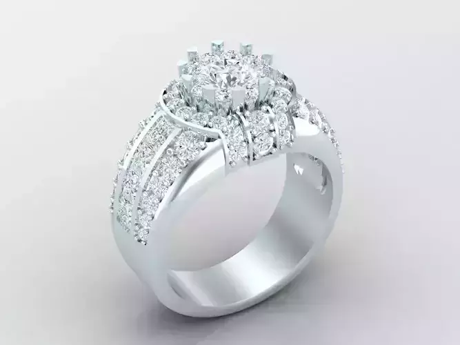 New Fashion Diamond Engagement Wedding Mens Ring 1MR118 3D print model