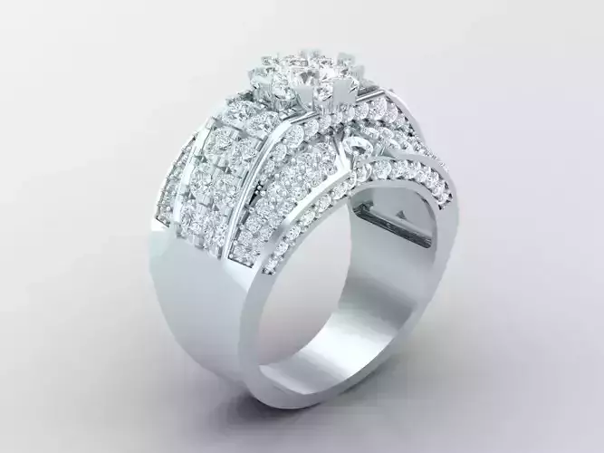 New Fashion Diamond Engagement Wedding Mens Ring 1MR117 3D print model