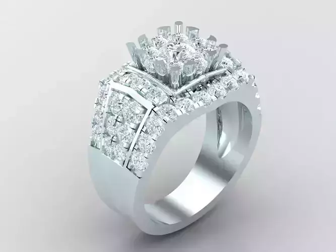New Fashion Diamond Engagement Wedding Mens Ring 1MR116 3D print model
