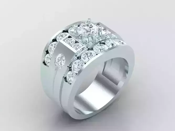 New Fashion Diamond Engagement Wedding Mens Ring 1MR115 3D print model
