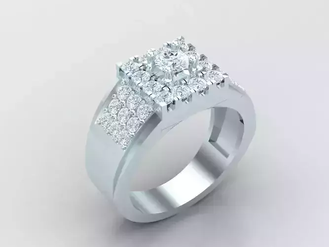 New Fashion Diamond Engagement Wedding Mens Ring 1MR114 3D print model