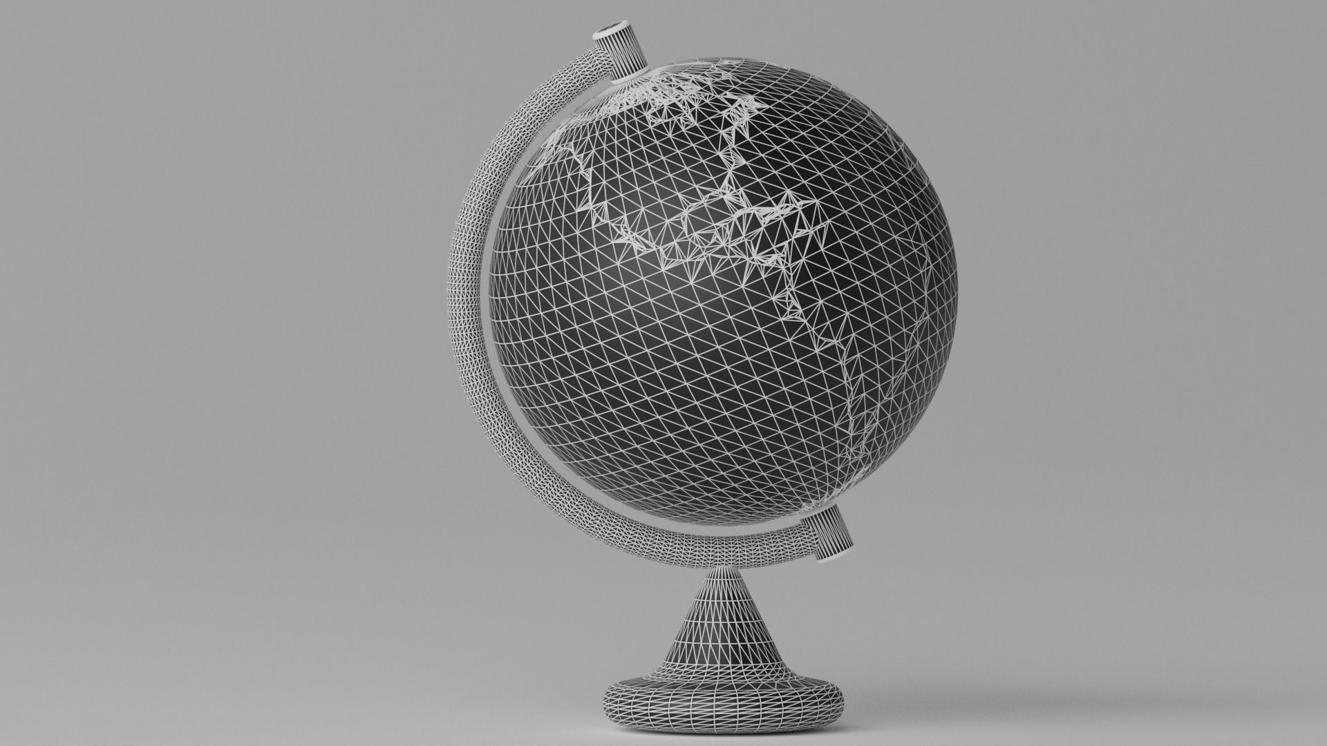 Cartoon Desk Globe Earth World Low-poly 3D model_7