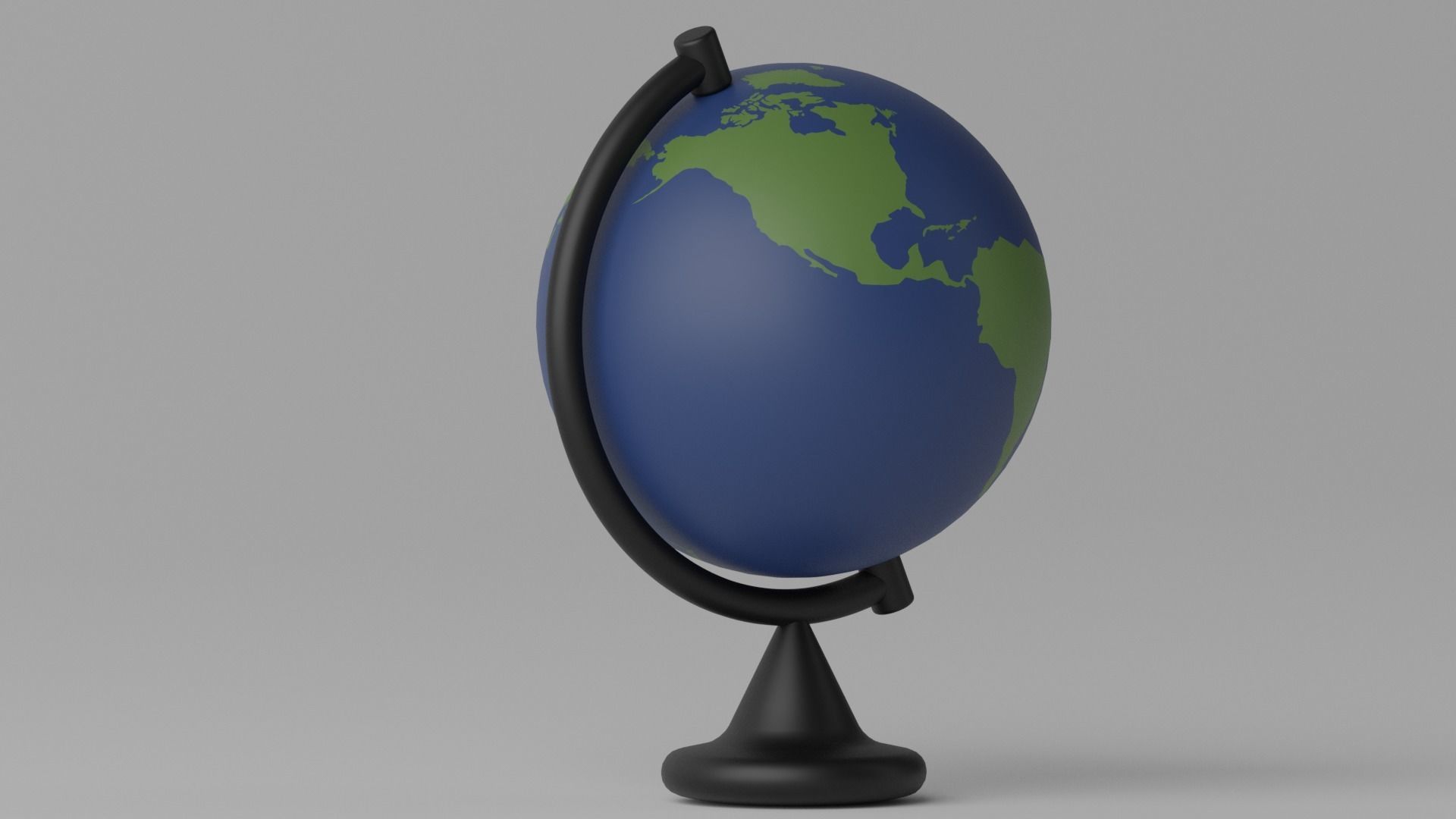 Cartoon Desk Globe Earth World Low-poly 3D model_3