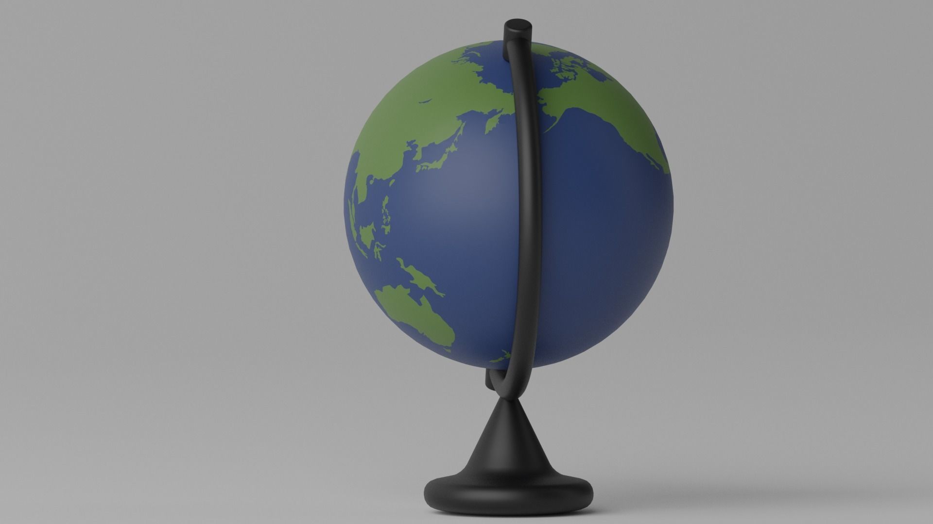 Cartoon Desk Globe Earth World Low-poly 3D model_4