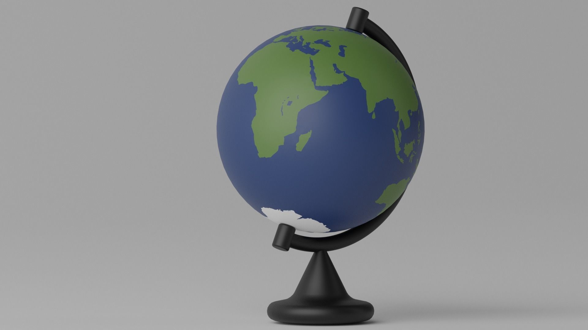 Cartoon Desk Globe Earth World Low-poly 3D model_2
