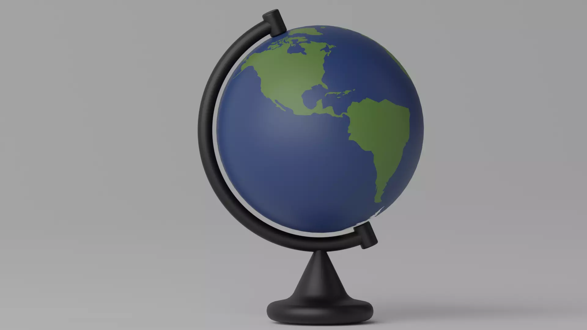 Cartoon Desk Globe Earth World Low-poly 3D model_0