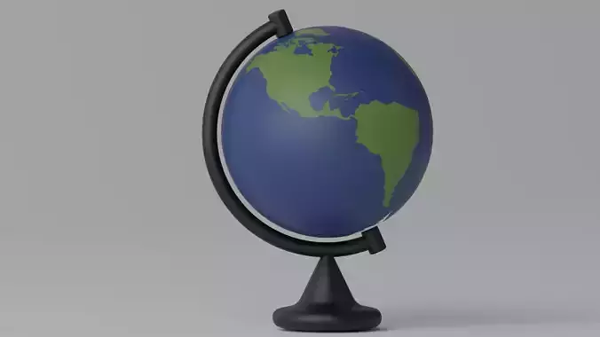 Cartoon Desk Globe Earth World