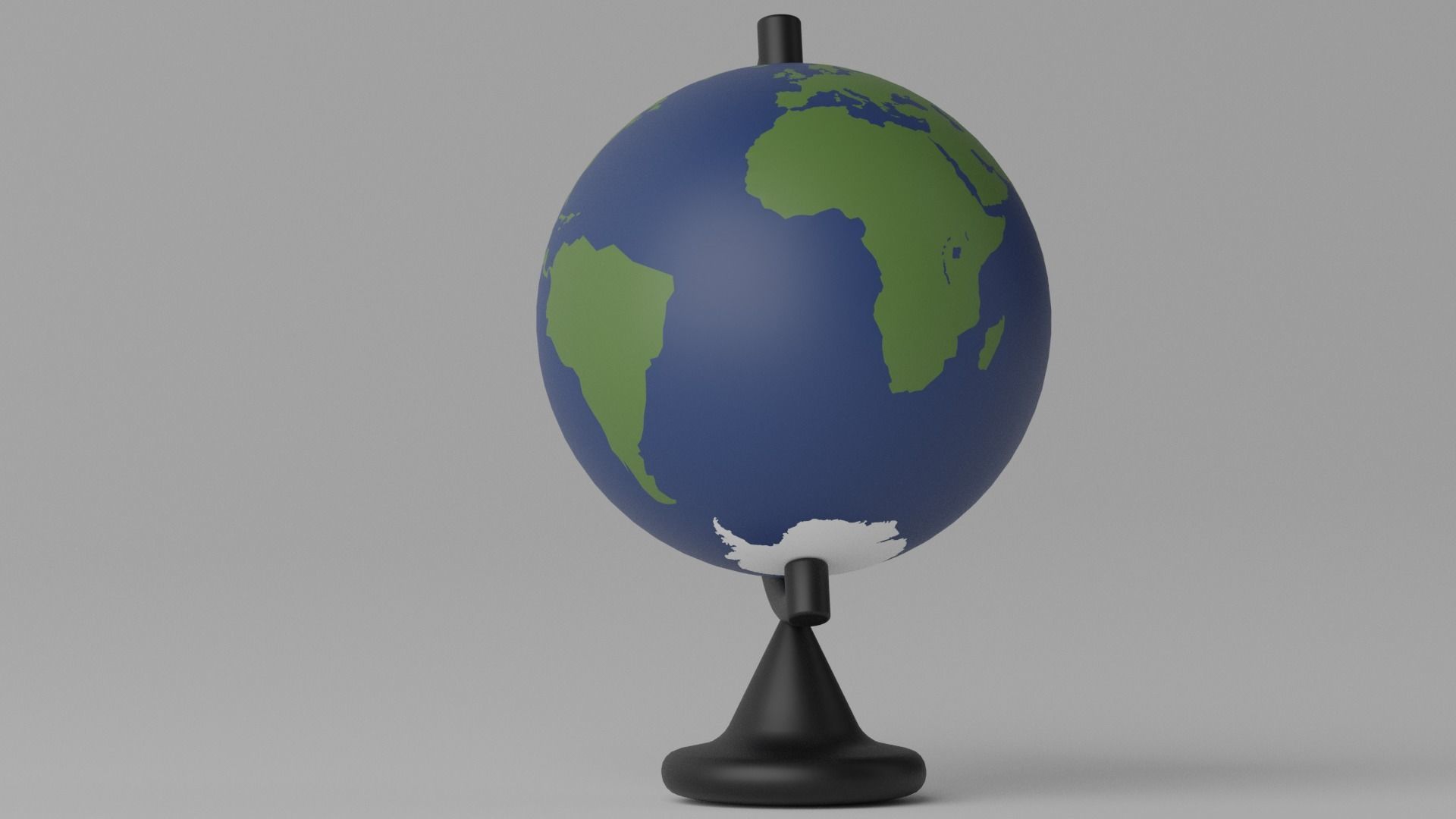 Cartoon Desk Globe Earth World Low-poly 3D model_5