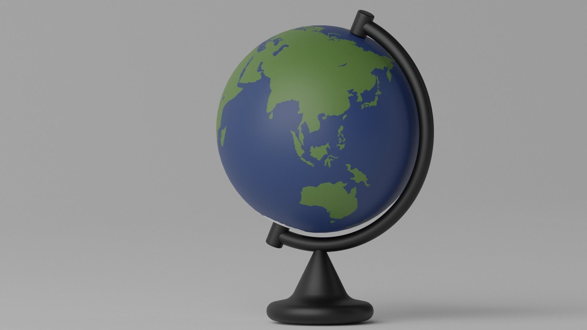 Cartoon Desk Globe Earth World Low-poly 3D model_1