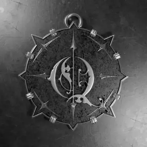 Medallion with letter Q 3D printable model 3D print model