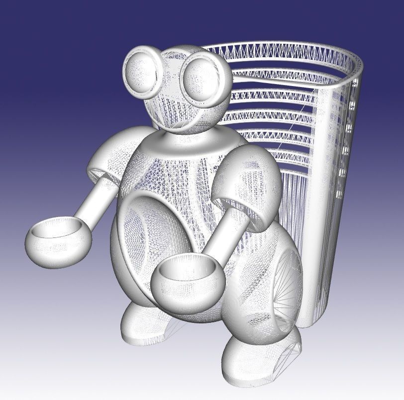 3d printable robot pen holder 3D print model_4