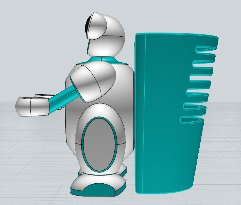 3d printable robot pen holder 3D print model_1