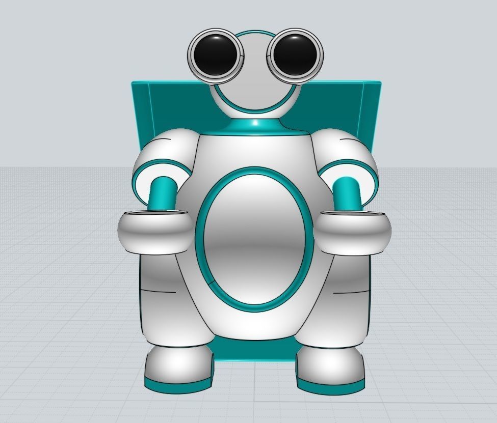 3d printable robot pen holder 3D print model_2