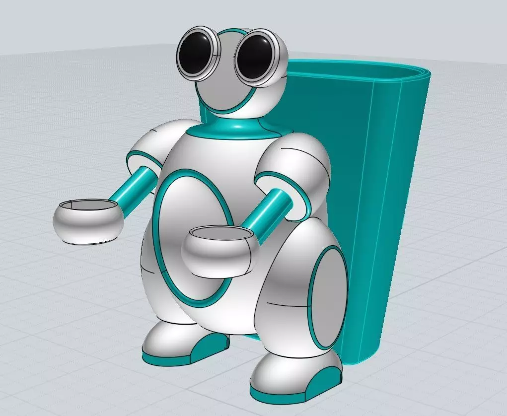 3d printable robot pen holder 3D print model_0