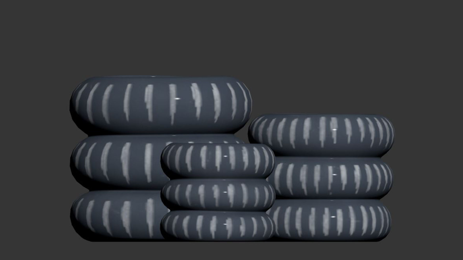 Aztec Grey White Vases 3D model_3