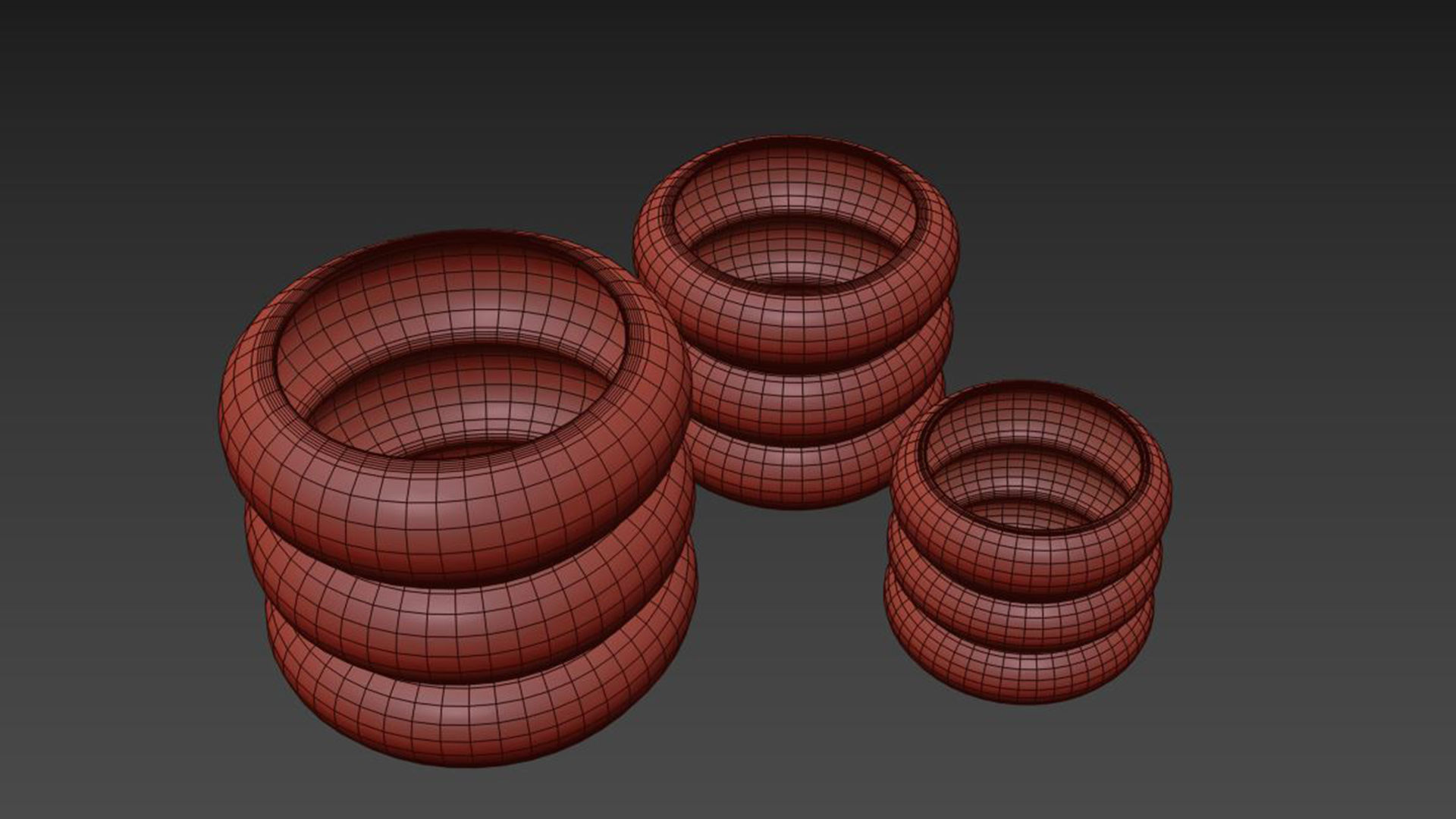 Aztec Grey White Vases 3D model_6