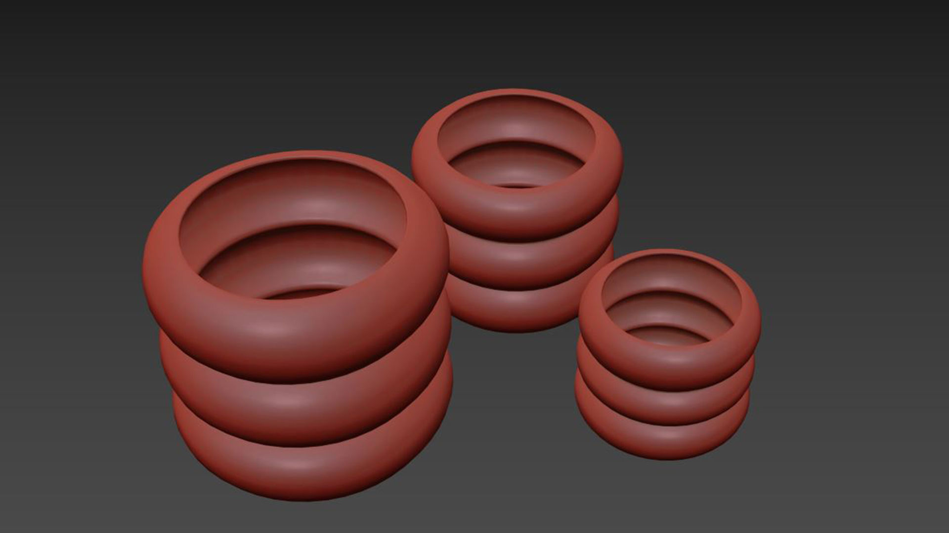 Aztec Grey White Vases 3D model_5