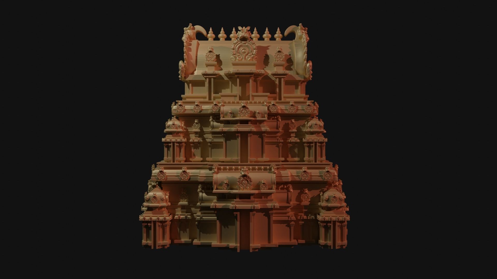 Kopuram-Indian Temple Structure 3D print model_1