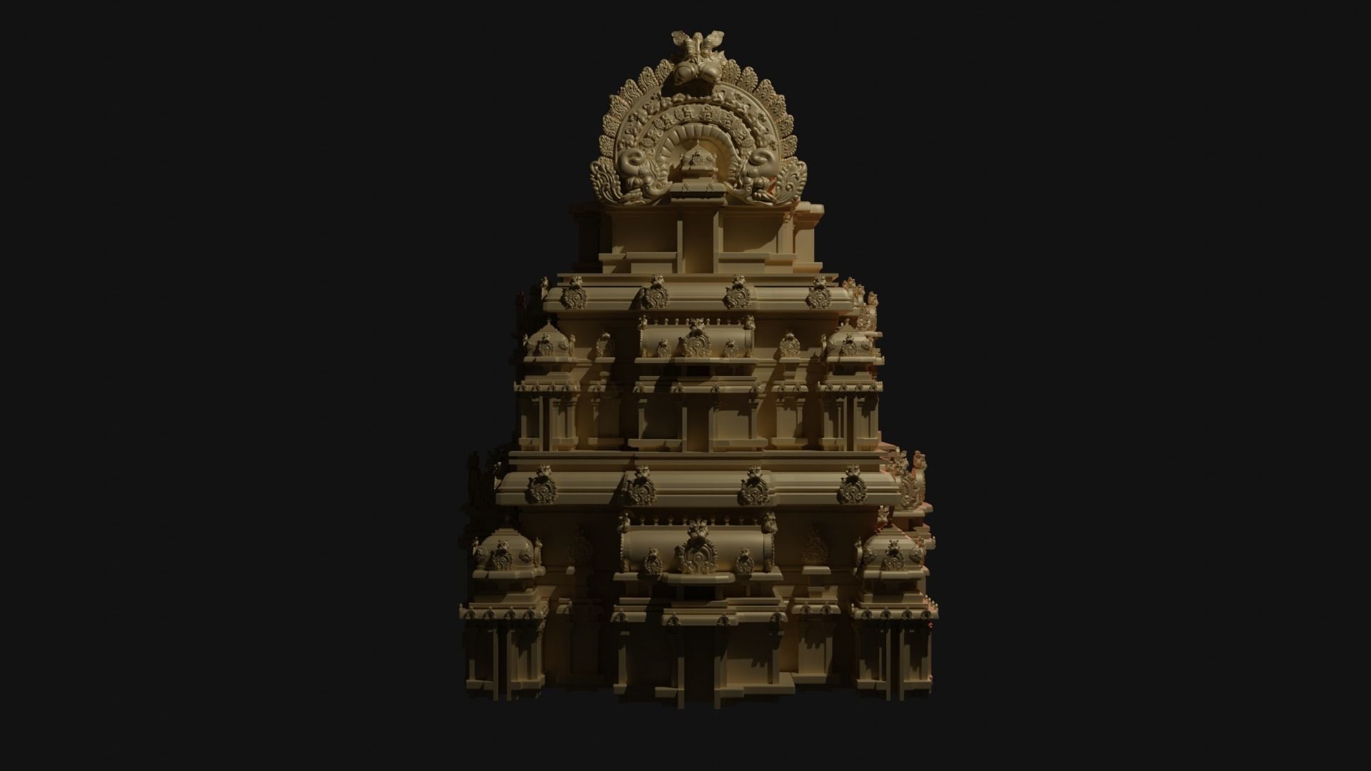 Kopuram-Indian Temple Structure 3D print model_2