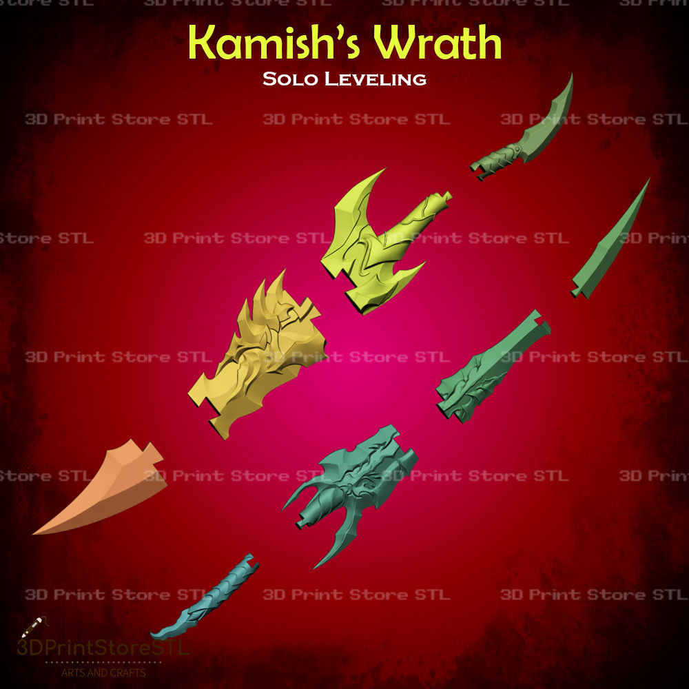 Kamish Wrath Dagger Cosplay Solo Leveling - STL File 3D print model_3
