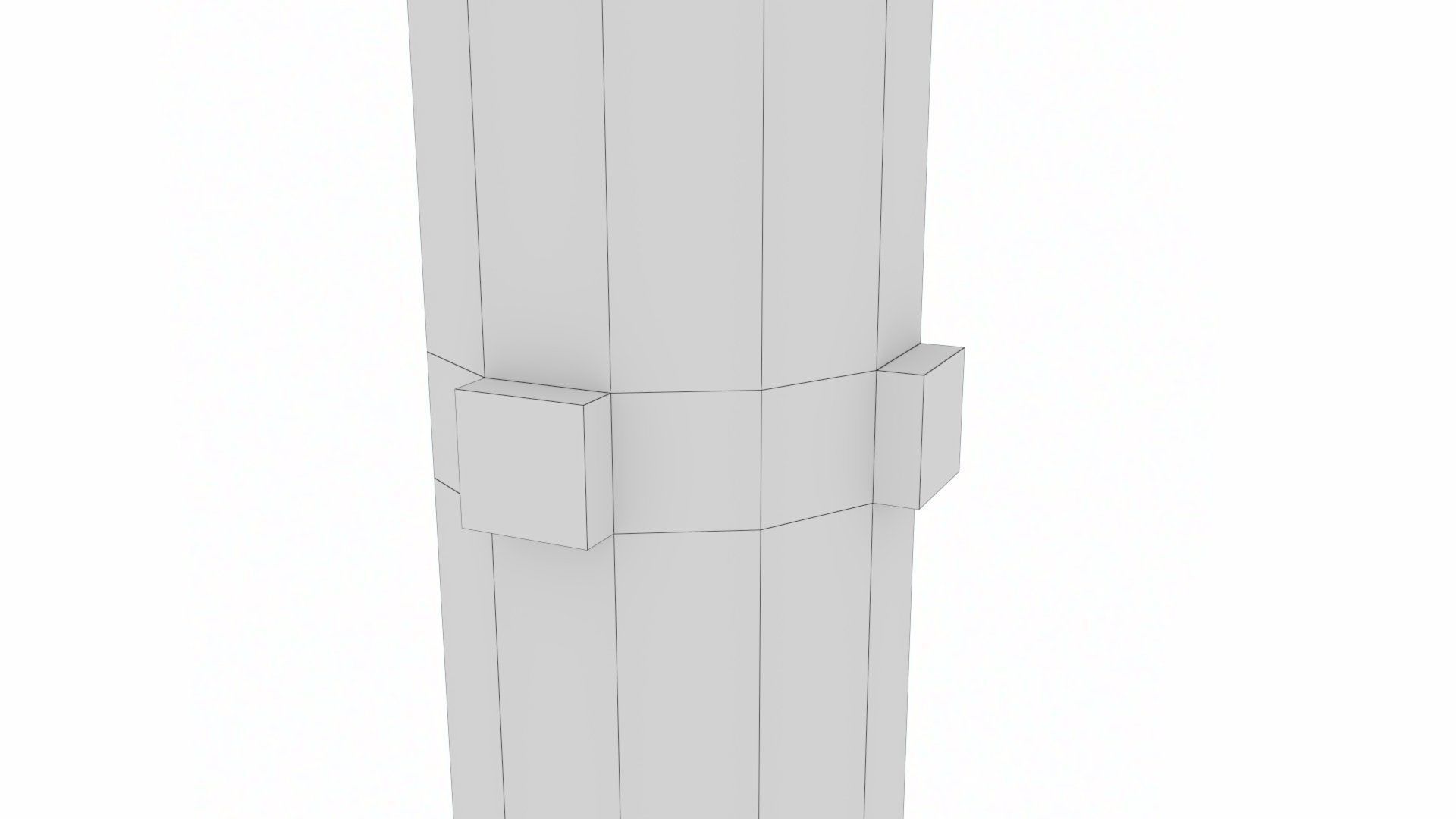 Rigged Hydraulic Cylinder Piston Low-poly 3D model_24