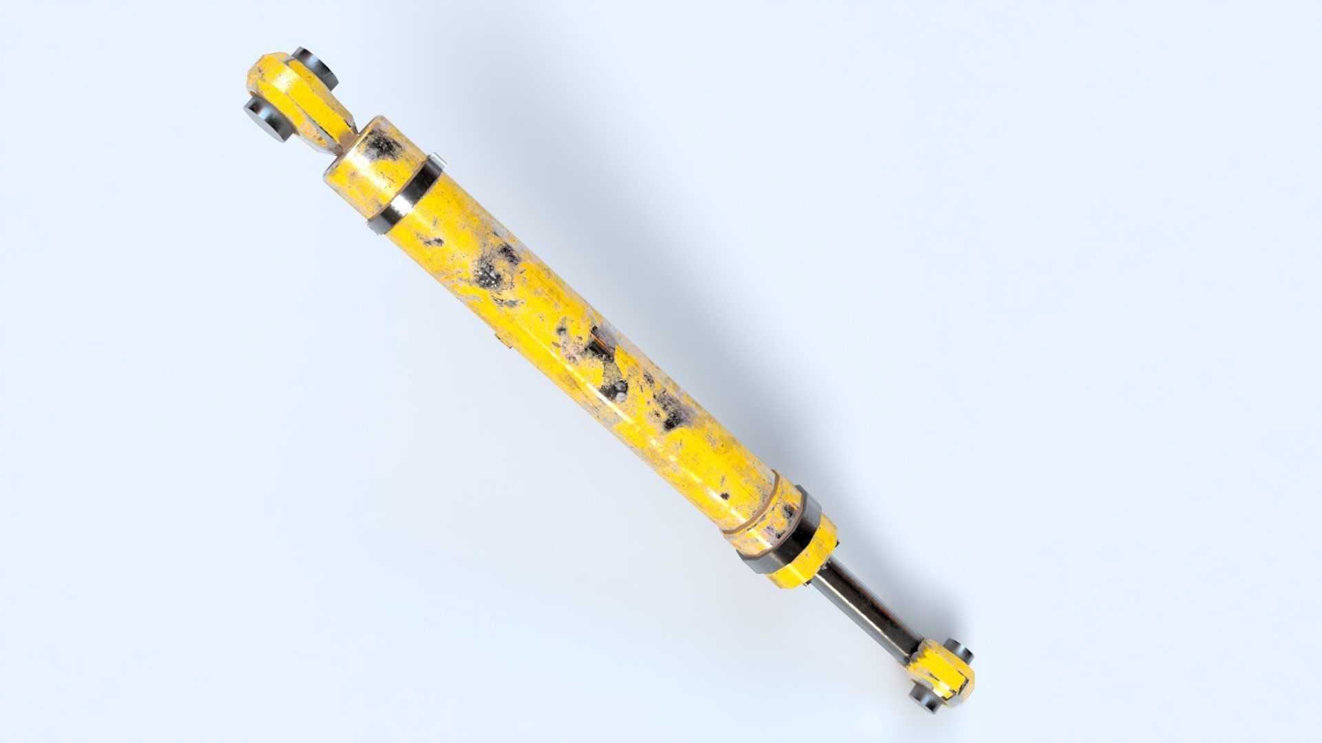 Rigged Hydraulic Cylinder Piston Low-poly 3D model_13