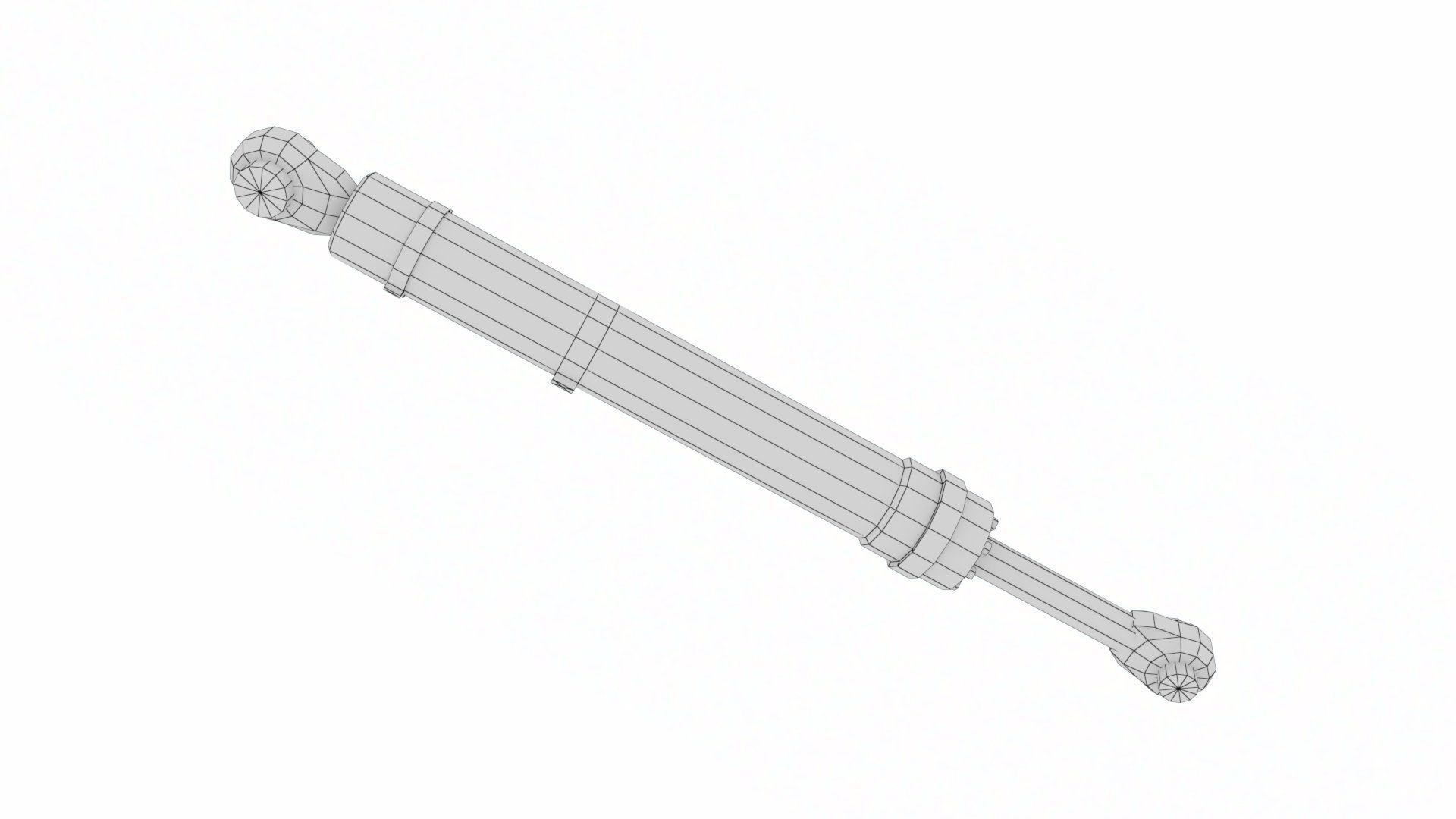 Rigged Hydraulic Cylinder Piston Low-poly 3D model_18