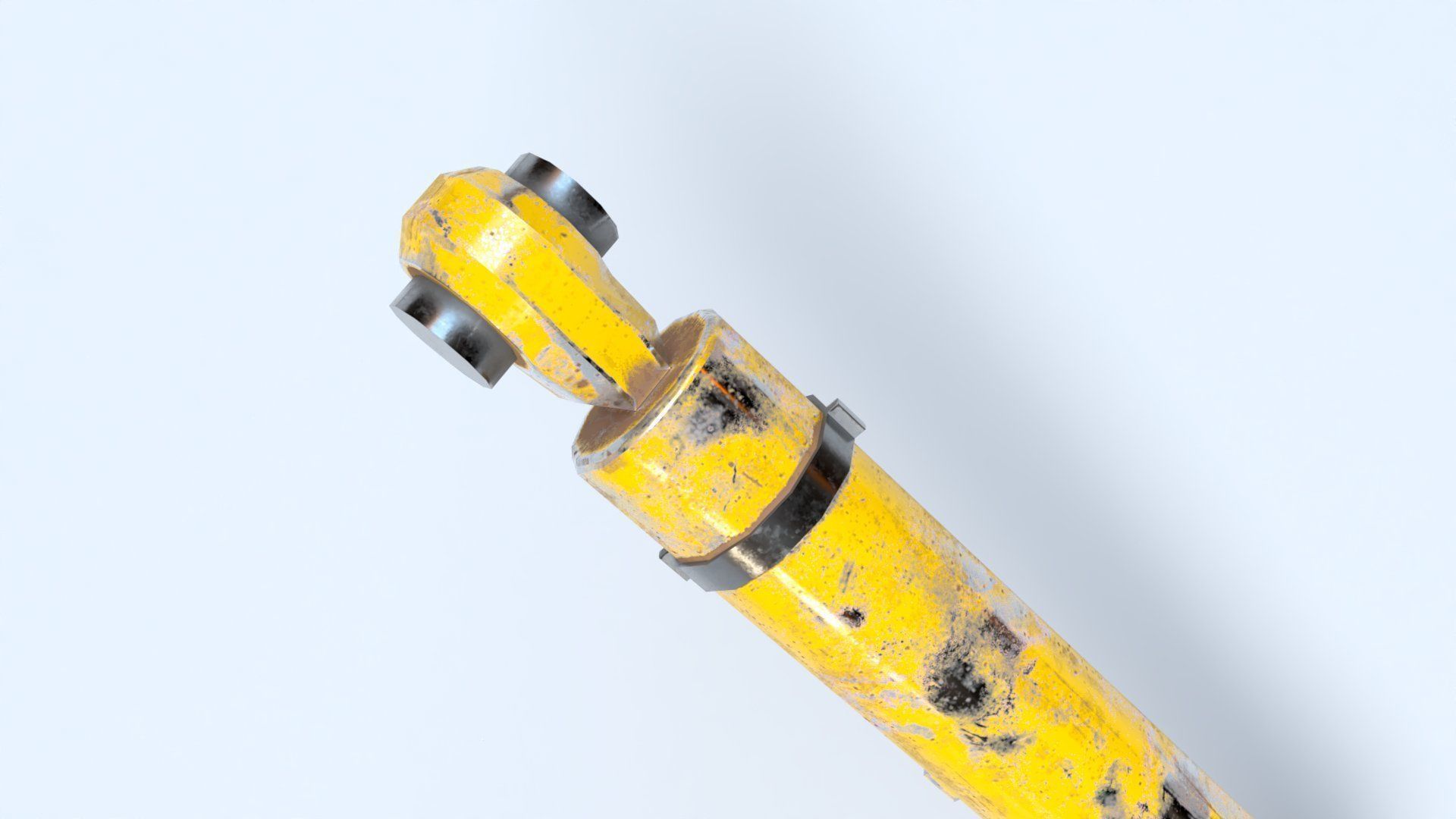 Rigged Hydraulic Cylinder Piston Low-poly 3D model_12