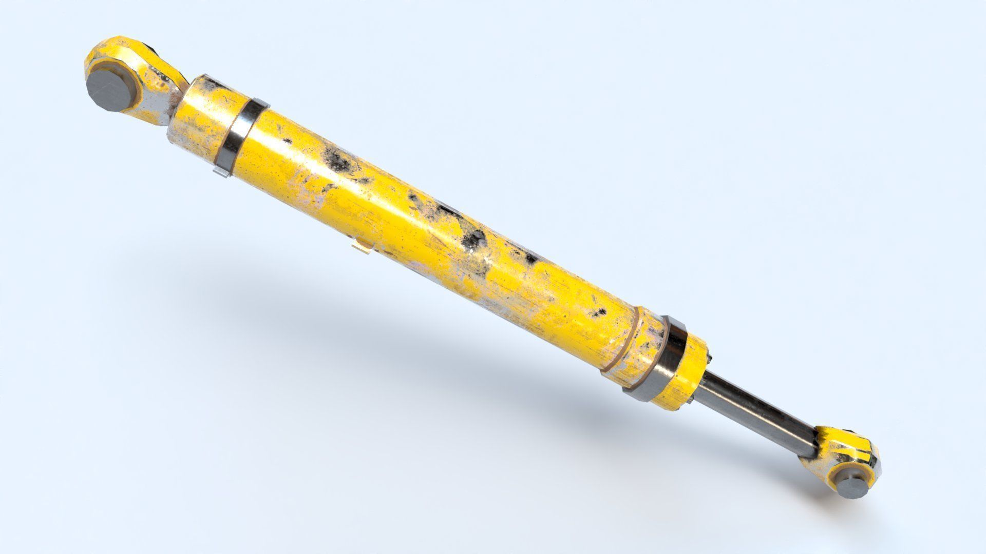 Rigged Hydraulic Cylinder Piston Low-poly 3D model_10