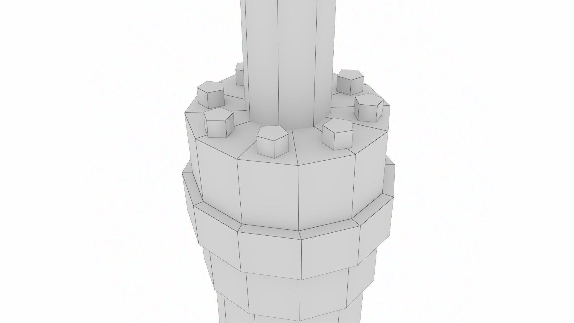 Rigged Hydraulic Cylinder Piston Low-poly 3D model_22