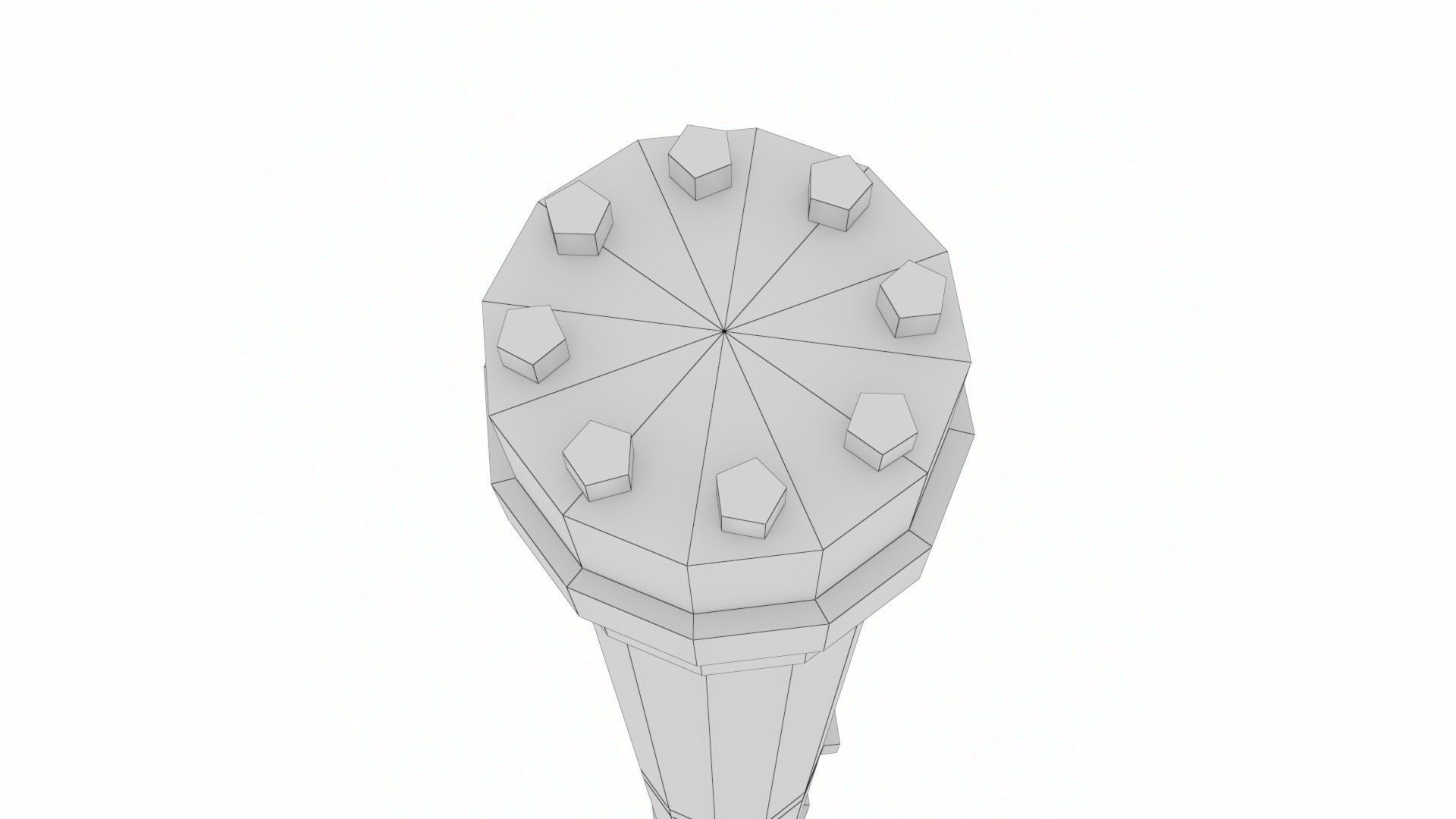 Rigged Hydraulic Cylinder Piston Low-poly 3D model_28