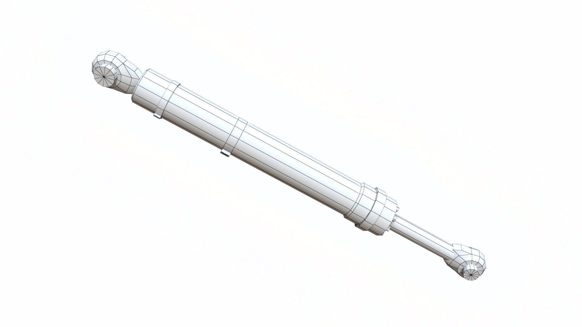 Rigged Hydraulic Cylinder Piston Low-poly 3D model_17