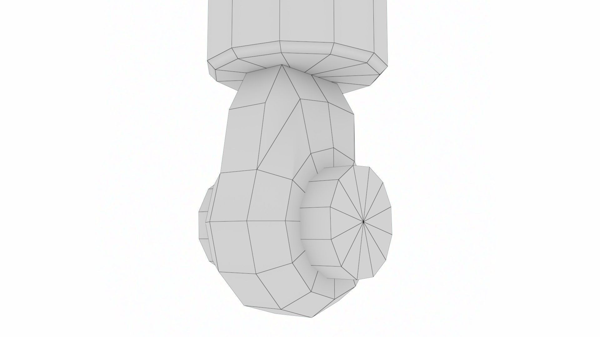 Rigged Hydraulic Cylinder Piston Low-poly 3D model_26