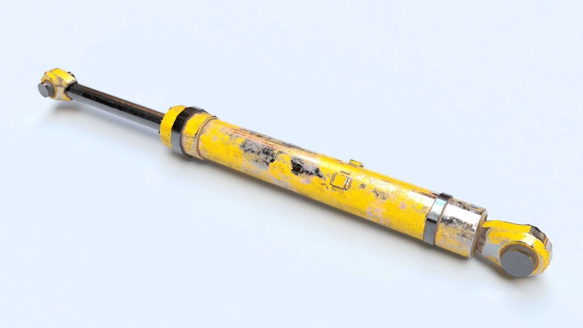 Rigged Hydraulic Cylinder Piston Low-poly 3D model_8