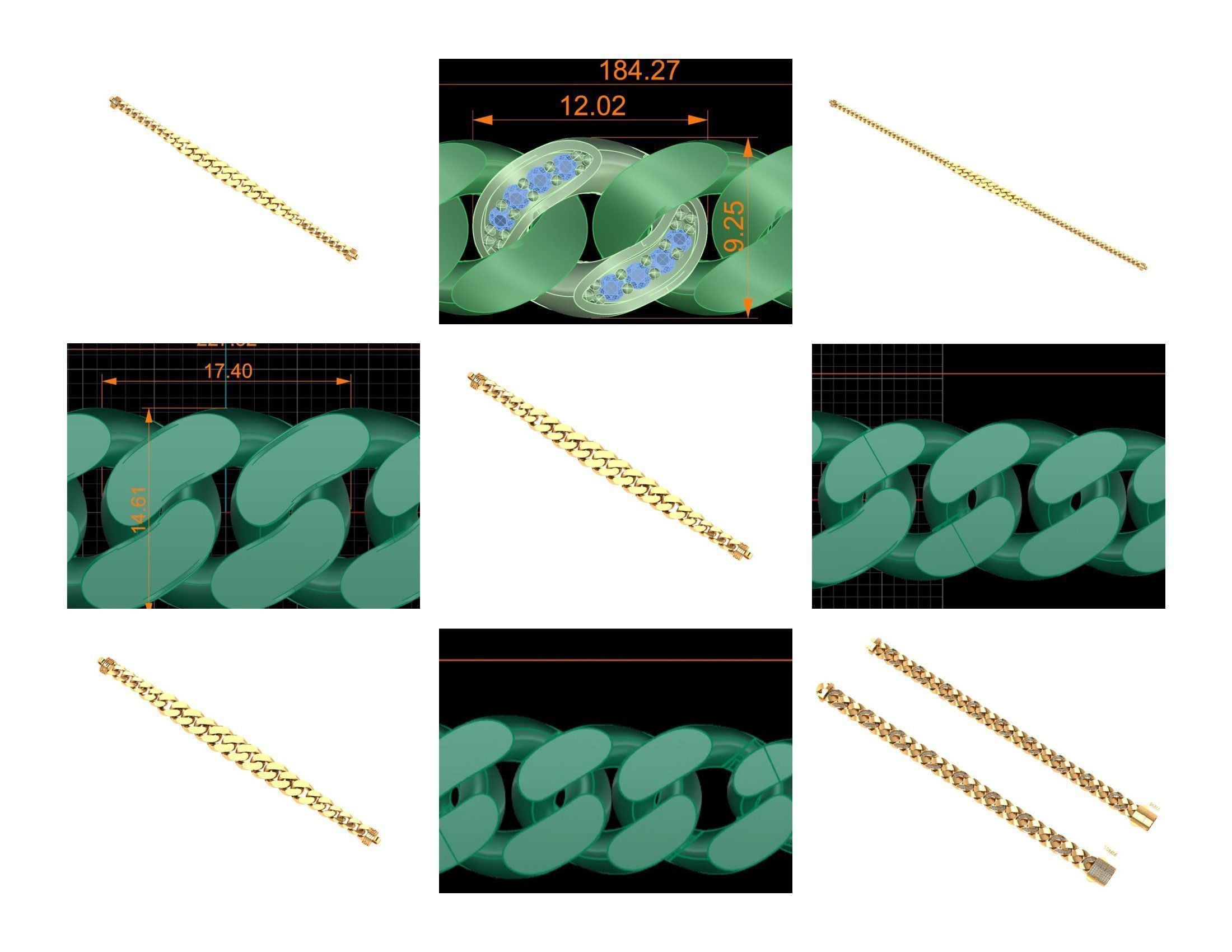 CUBAN LINK CHAIN - 200 PIECES READY FOR PRINT 3D print model_15