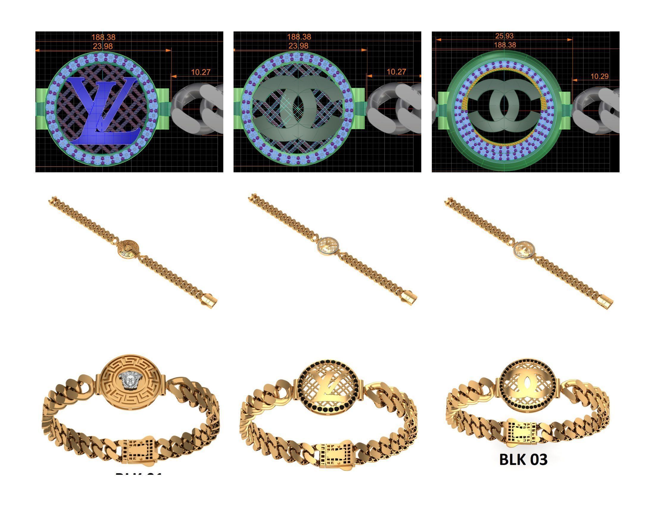 CUBAN LINK CHAIN - 200 PIECES READY FOR PRINT 3D print model_22