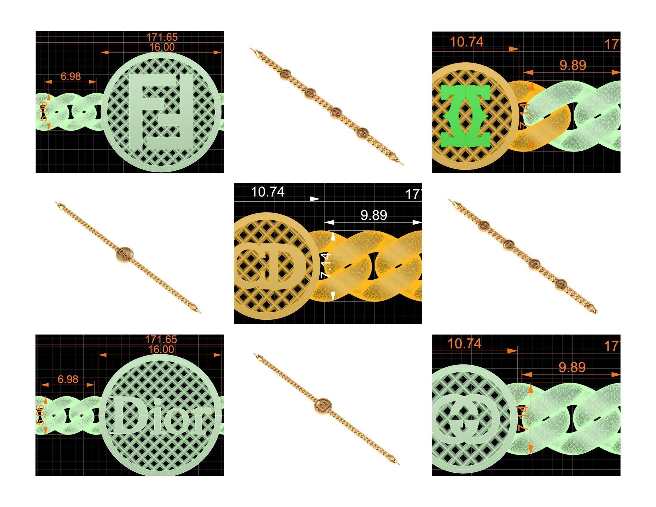CUBAN LINK CHAIN - 200 PIECES READY FOR PRINT 3D print model_37