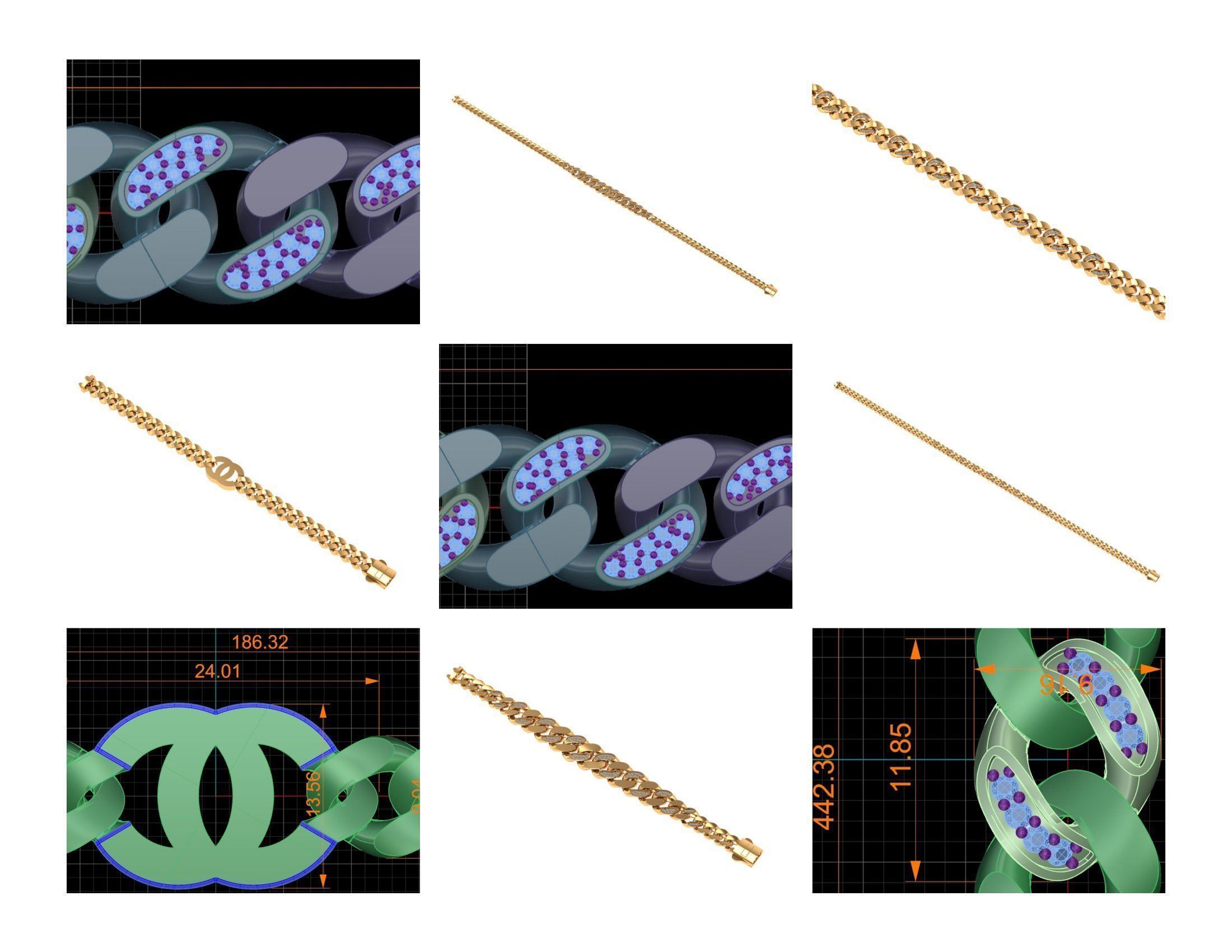 CUBAN LINK CHAIN - 200 PIECES READY FOR PRINT 3D print model_20