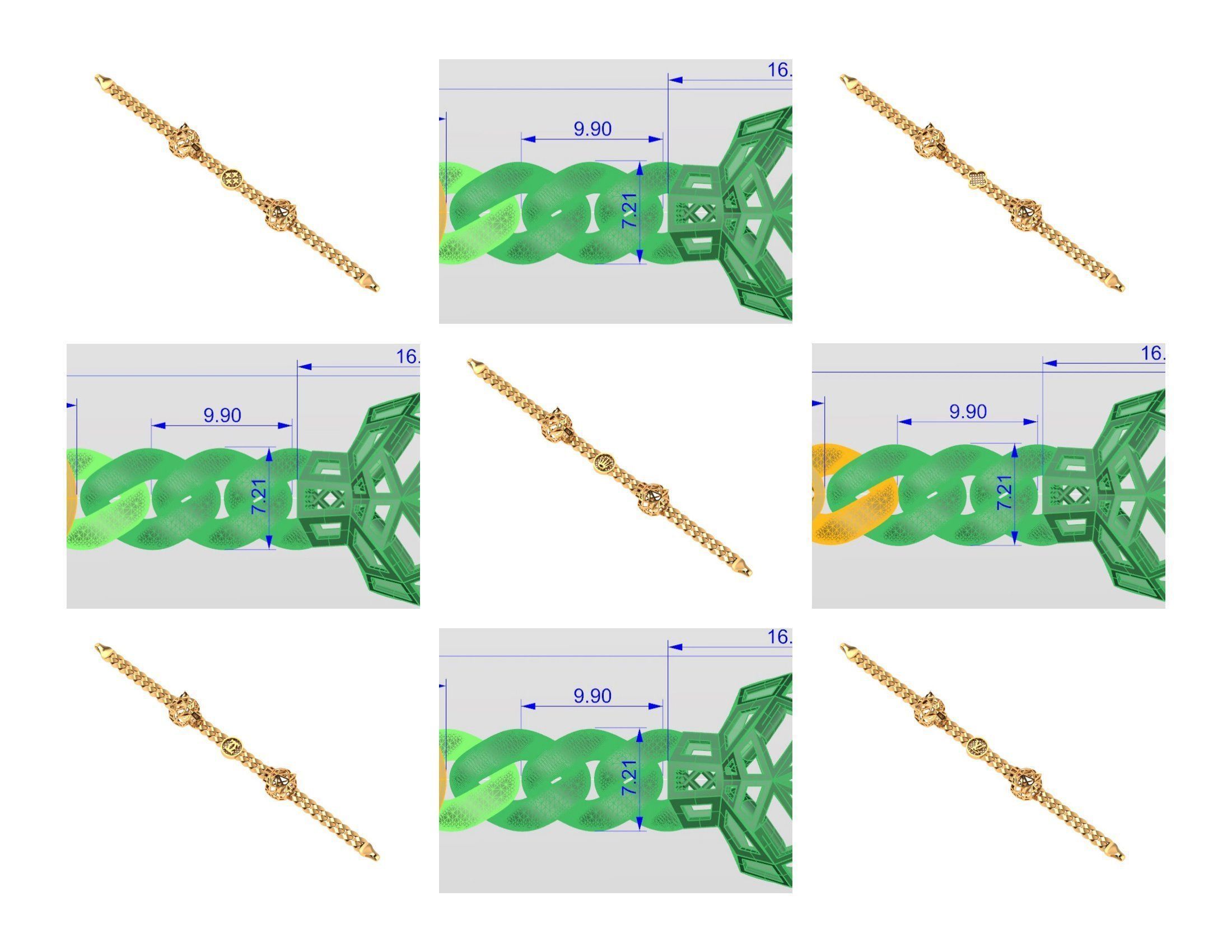 CUBAN LINK CHAIN - 200 PIECES READY FOR PRINT 3D print model_40