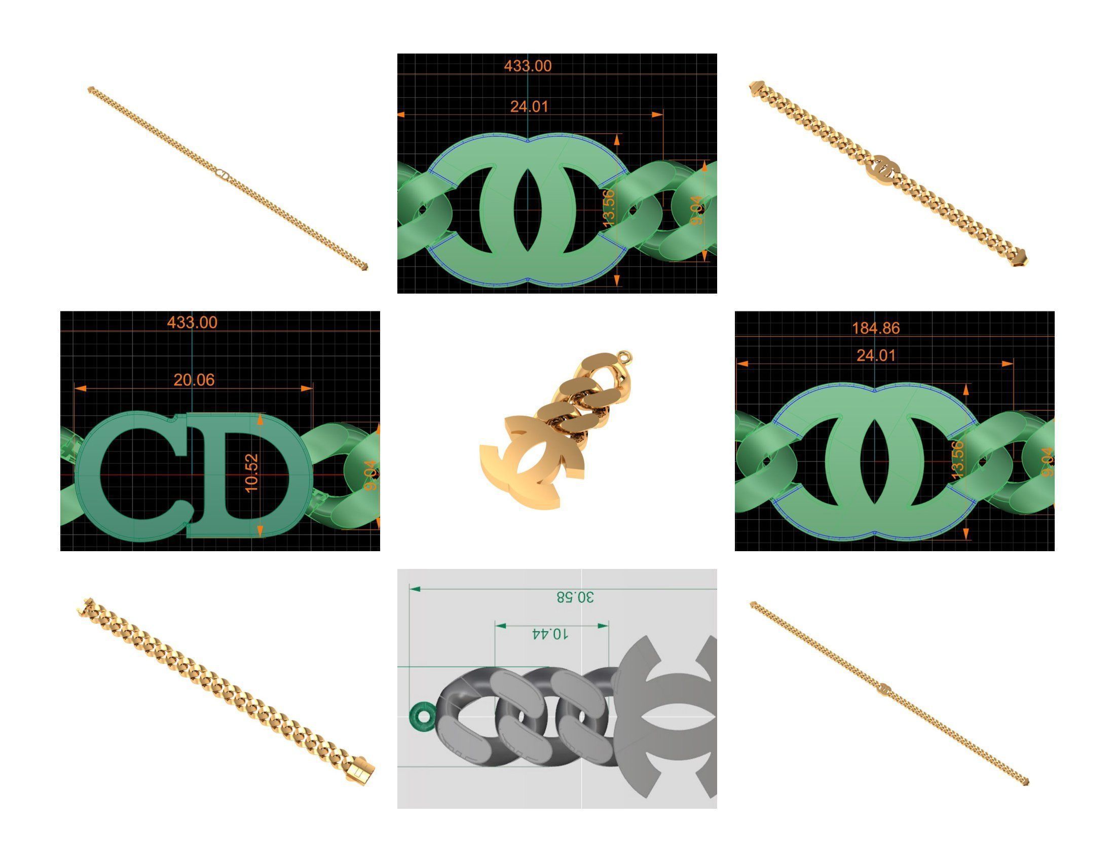 CUBAN LINK CHAIN - 200 PIECES READY FOR PRINT 3D print model_19