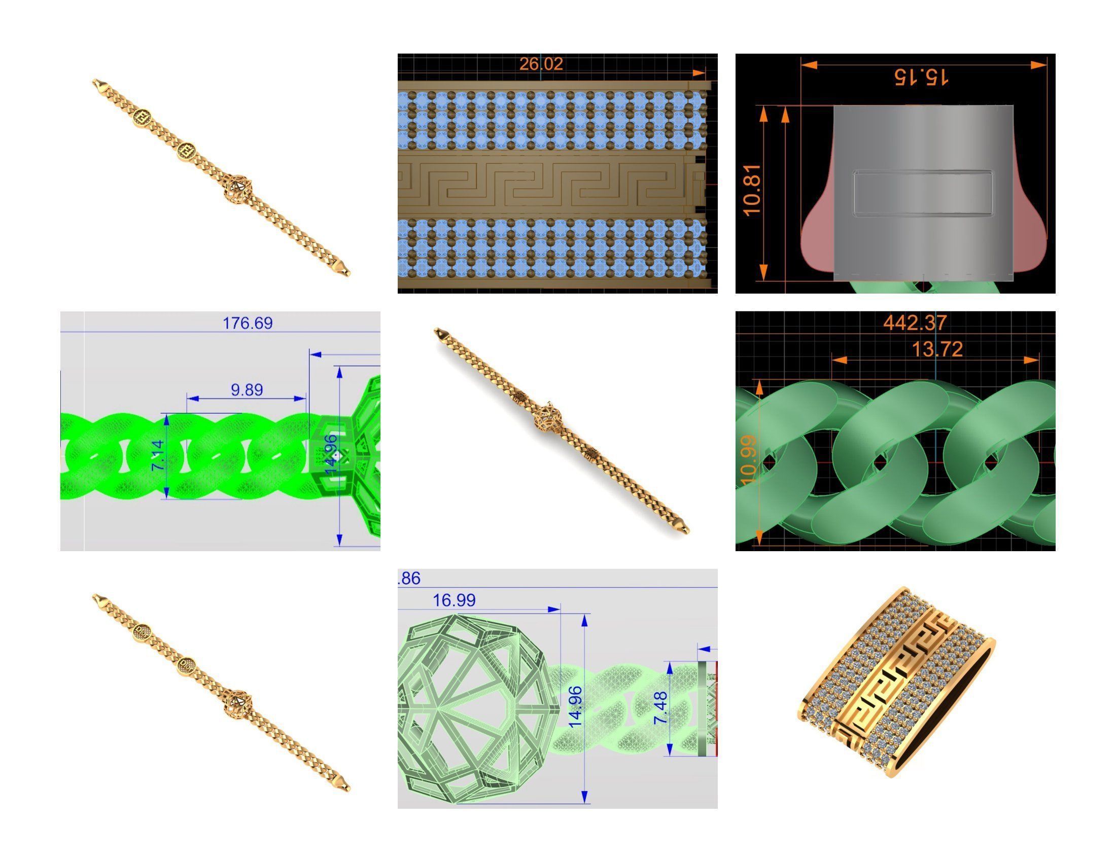 CUBAN LINK CHAIN - 200 PIECES READY FOR PRINT 3D print model_46