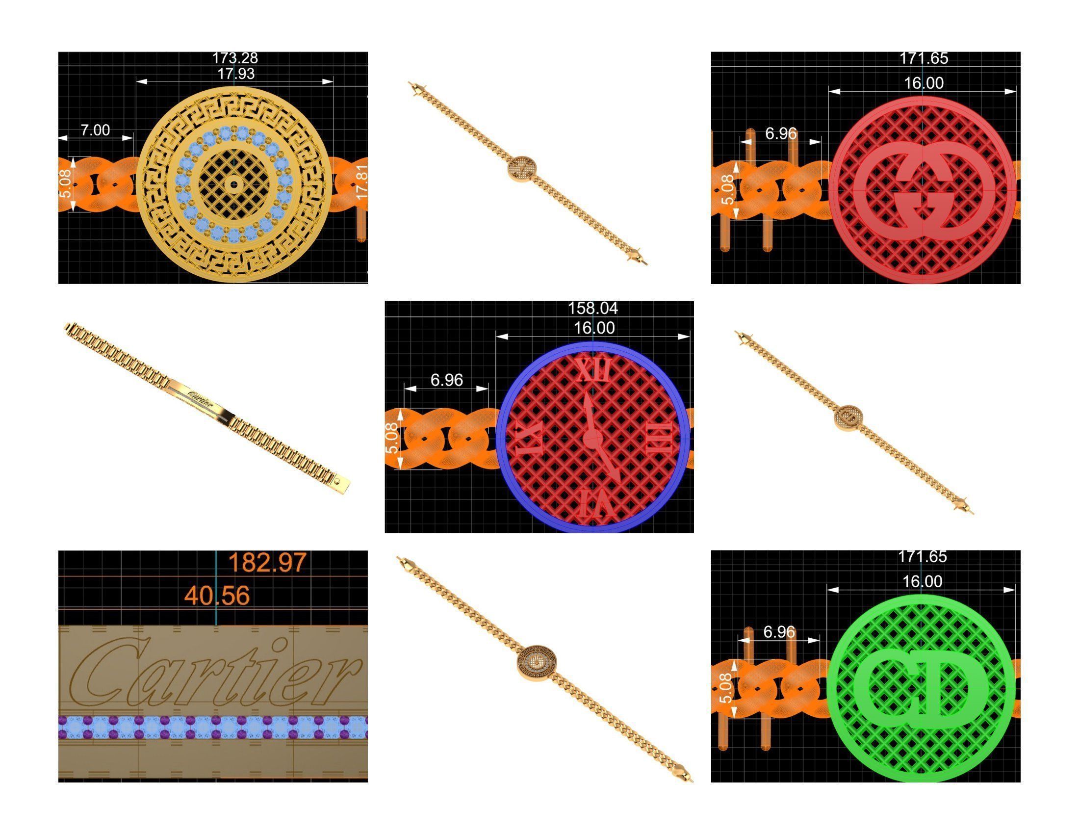 CUBAN LINK CHAIN - 200 PIECES READY FOR PRINT 3D print model_33