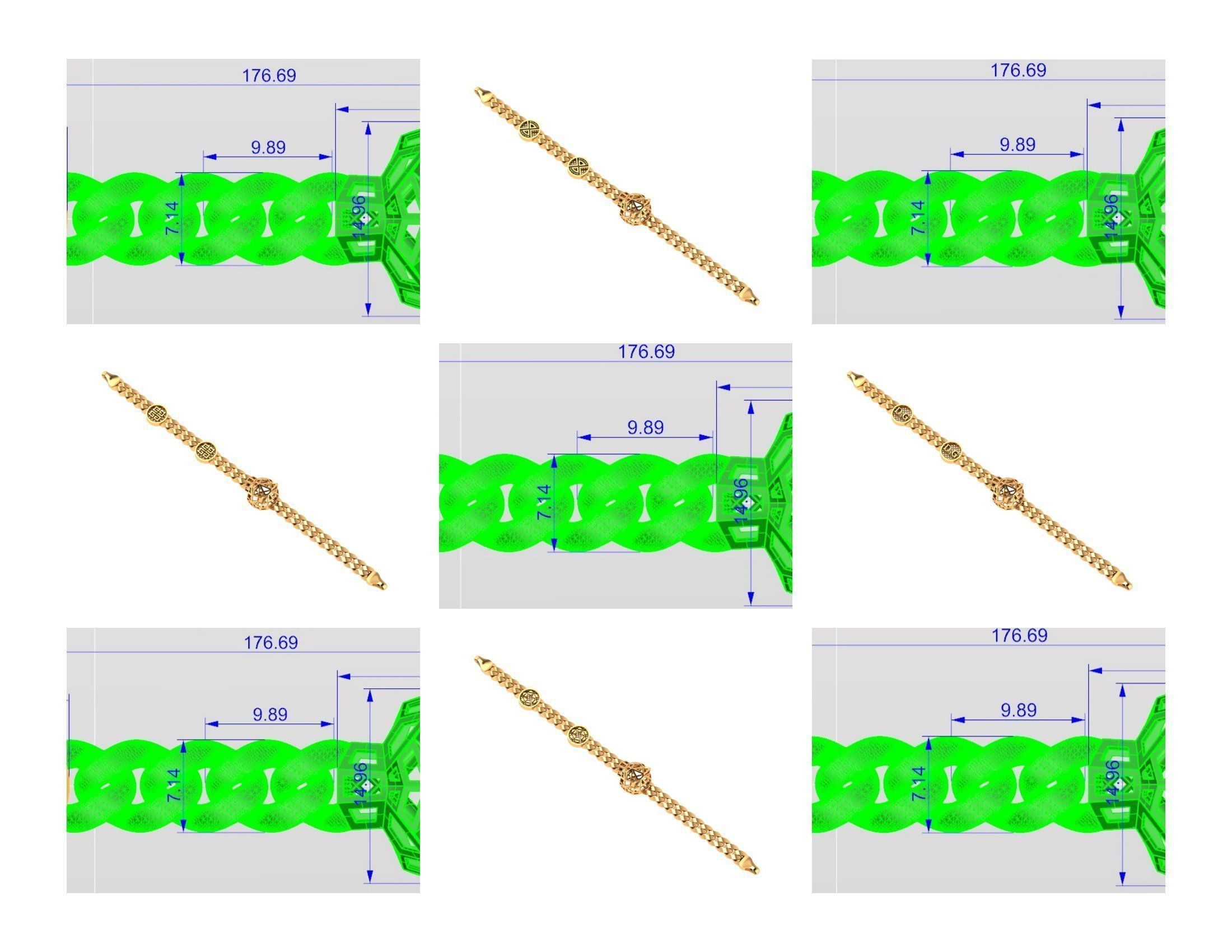 CUBAN LINK CHAIN - 200 PIECES READY FOR PRINT 3D print model_45