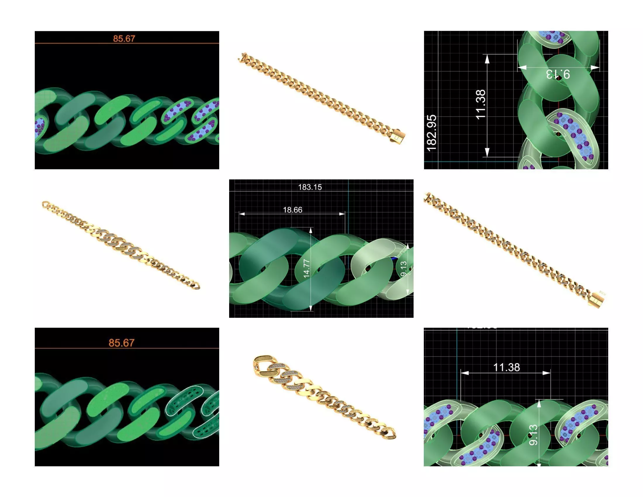 CUBAN LINK CHAIN - 200 PIECES READY FOR PRINT 3D print model_0