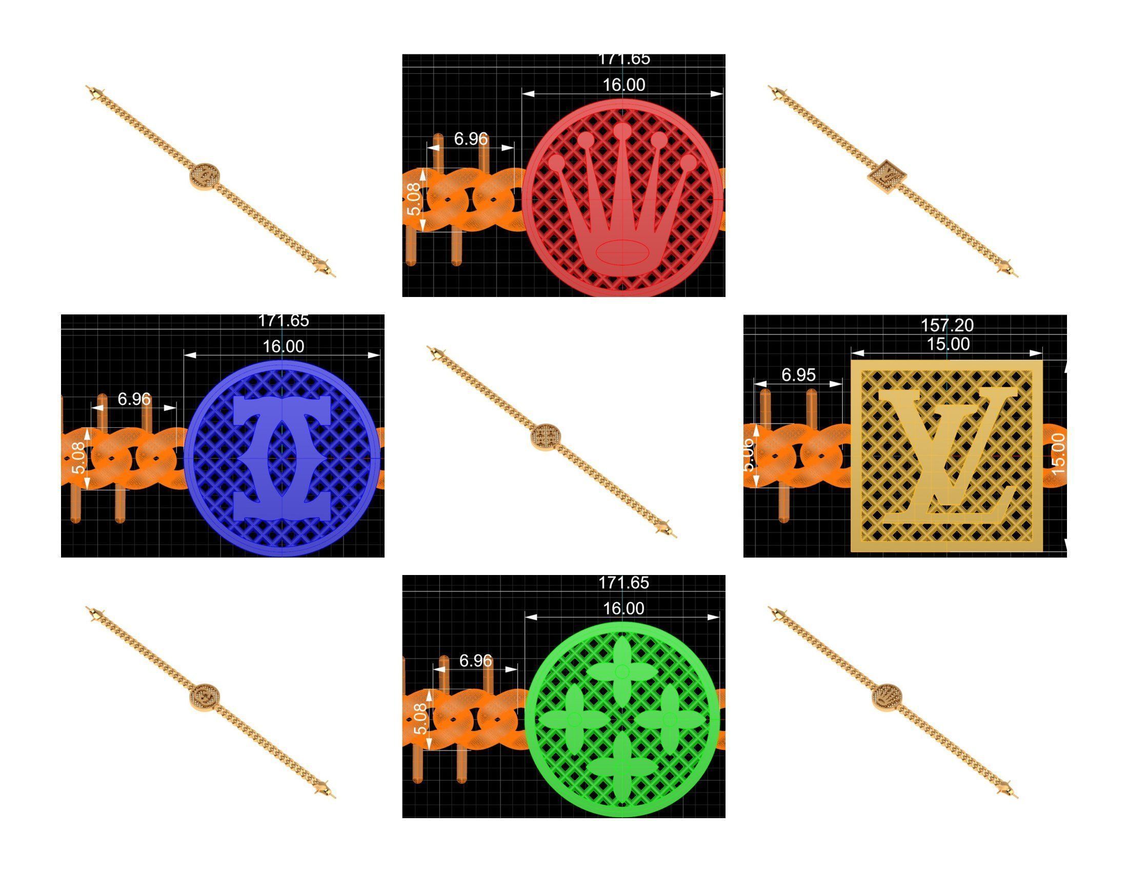 CUBAN LINK CHAIN - 200 PIECES READY FOR PRINT 3D print model_34