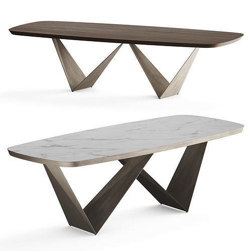Reflex Prisma Steel 72 Bevel Dining Table 3D model